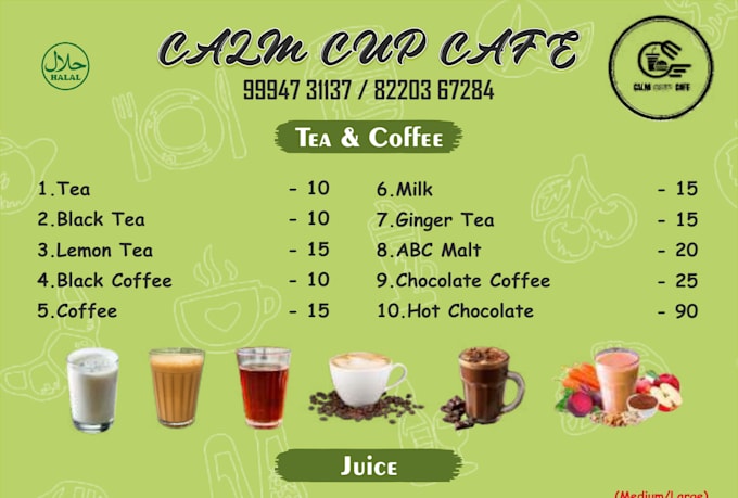 design restaurant menu and food posters